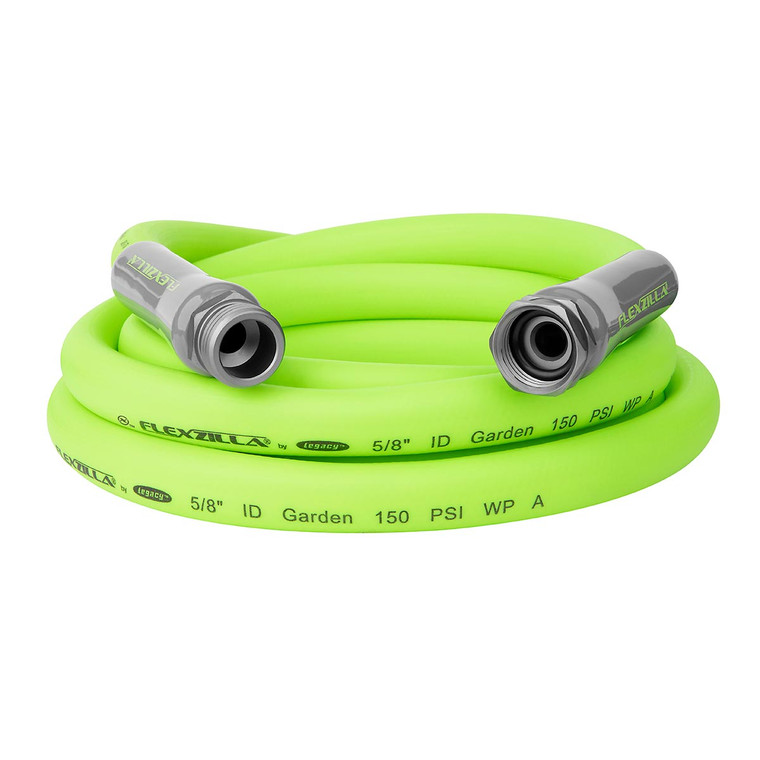 Flexzilla Garden Hose 5/8" x 10' 3/4" - 11 1/2 GHT Fittings ZillaGreen - HFZG510YW