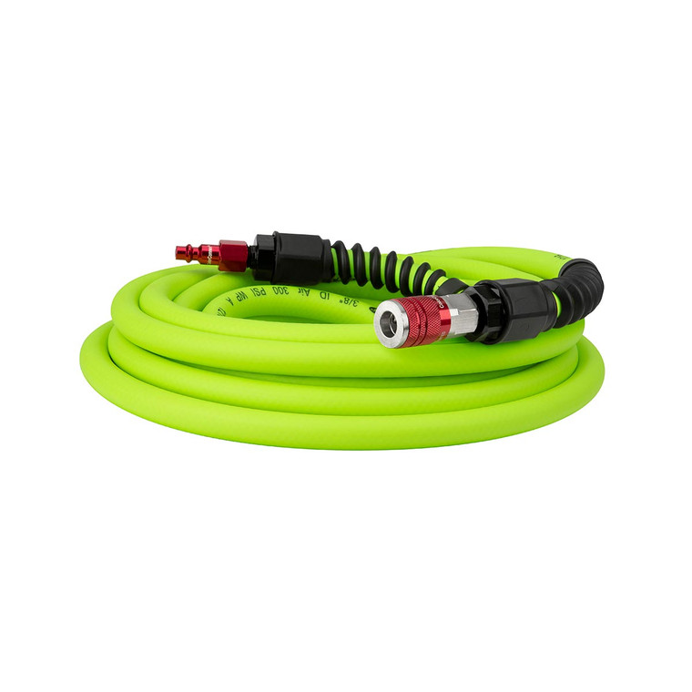 Flexzilla Heavy Duty Lightweight Air Hose 3/8" x 25' with ColorConnex Coupler and Plug - (Red) Ty - HFZP3825YW2-D