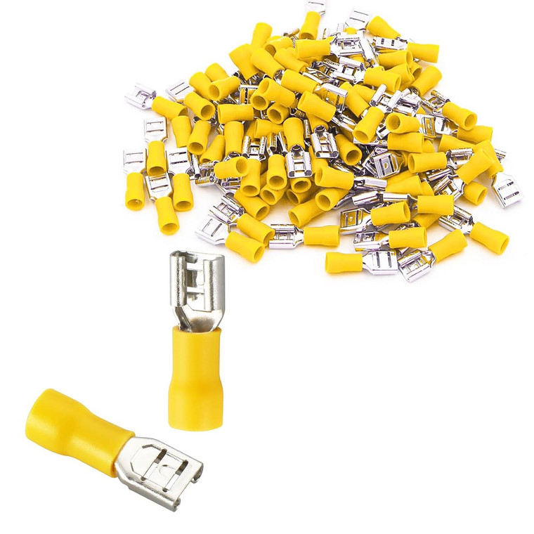 Installation Solution Female Quick Disconnect 10/12ga. Yellow (100 pack) - IQF1210