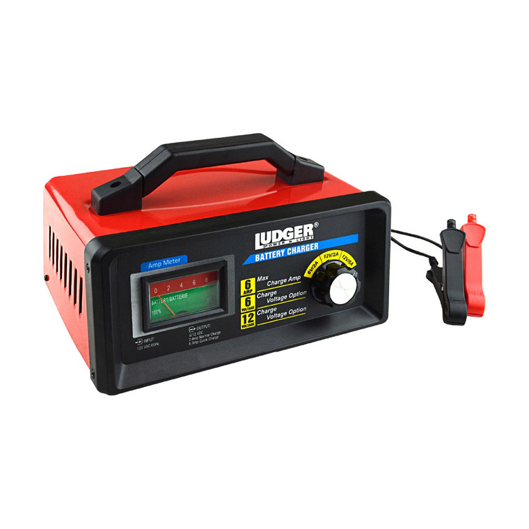 Ludger Battery Charger - 3 Modes: 12-Volt/2A 12-Volt/6A and 6-Volt/2A - LBCG-612-6