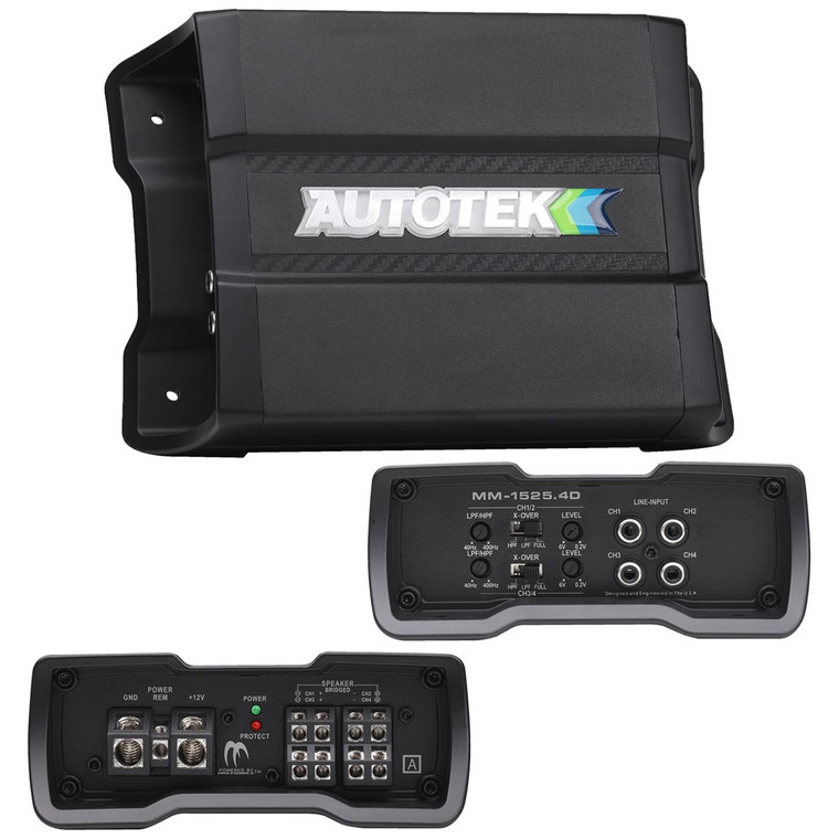 Autotek Mean Machine Compact D Class Amplifier 1500 Watts 4 Channel - mm-1525.4d