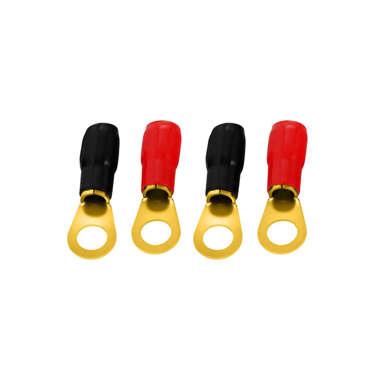 Audiopipe Ring Terminals 4 Gauge Gold Plated (2 pair) - PBTR4