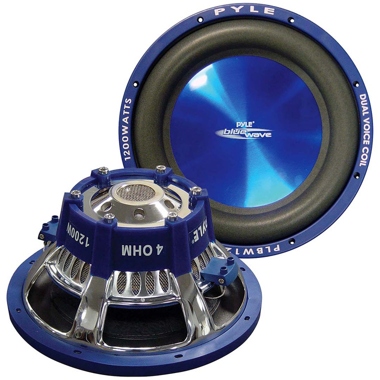 SUBWOOFER 12" PYLE BLUE WAVE 1200 WATTS; DVC; 70oz MAGNET - PLBW124
