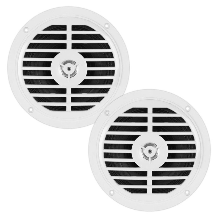 Pyle Marine 5.25 Dual Cone Speakers (White) - PLMR57W