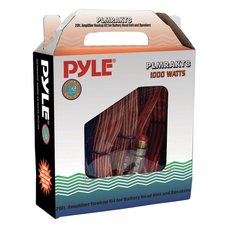 Pyle 8 Gauge Amplifier Wiring Kit Marine Grade - 1000 Watts - PLMRAKT8