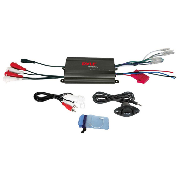 Pyle Marine 4 Channel Amplifier 800W MAX - Black Finish - PLMRMP3B