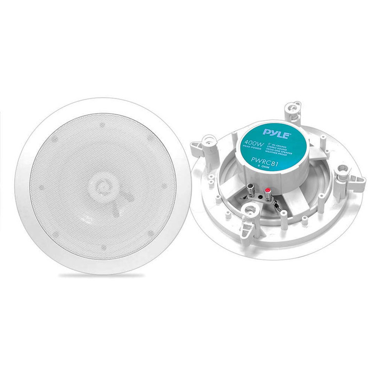 SPEAKER 8" IN CEILING PYLE HOME;WATERPROOF;400WATT;*PAIR* - PWRC81