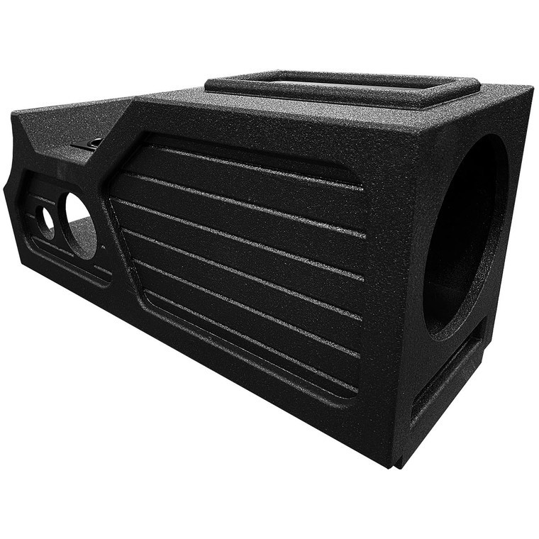 QPower "QBOMB" 07 - 13 GMC/Chevy Crew Cab Center Console Single 12" Vented Empty Woofer Enclosure - QBGMC-CC-07