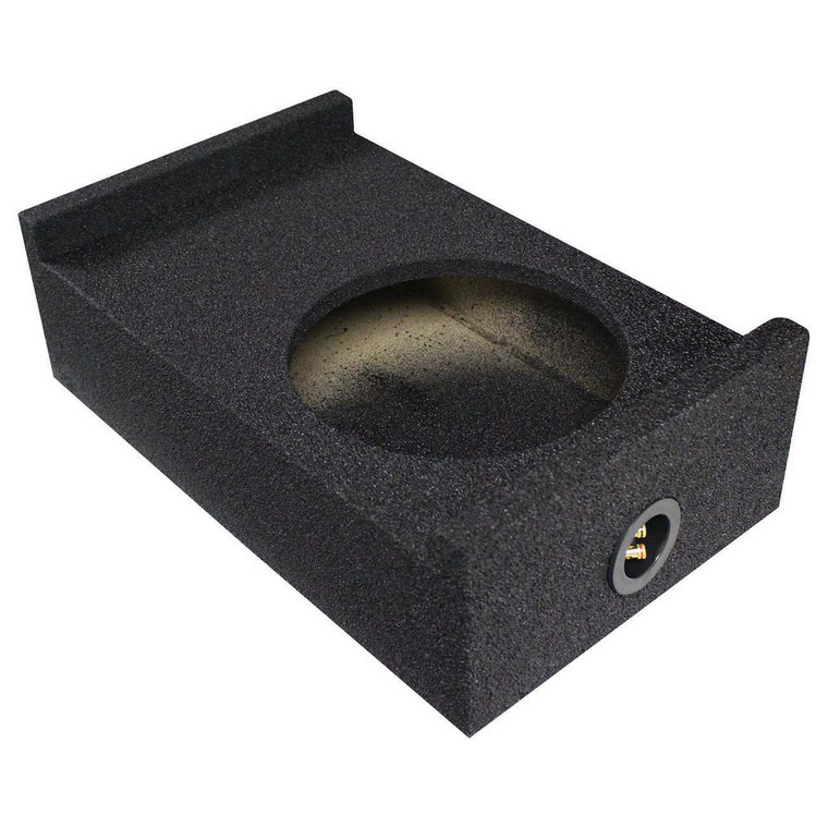 Qpower Single 10" Universal Downfire or Behind the Seat Empty Enclosure - QBSHALLOW10DF