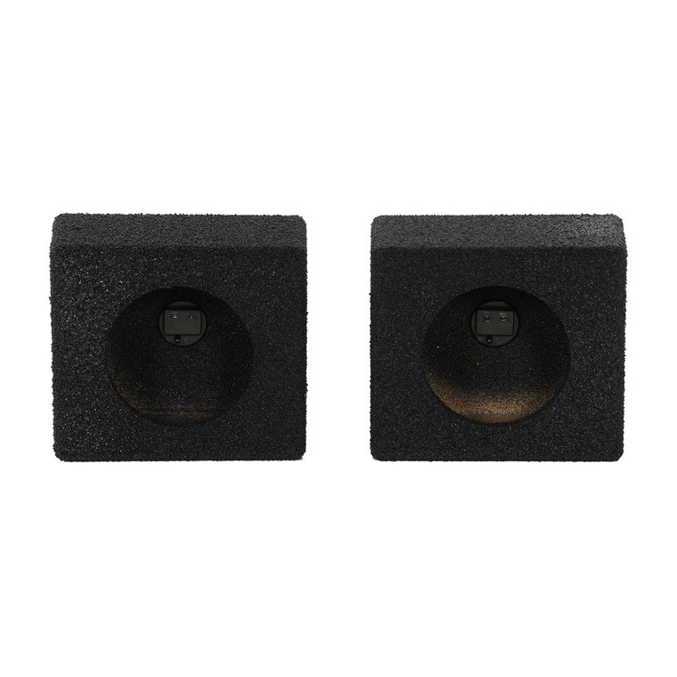 Qpower Empty 6.5" Square Speaker Enclosure Pair QBomb (spray on Black Bedliner Coating) - QBTW6.5