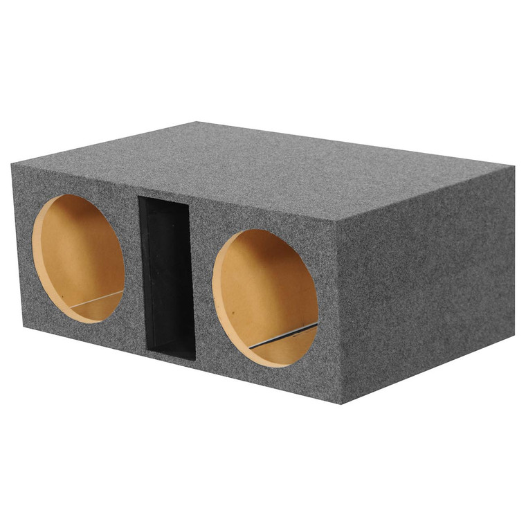 QPower Dual 12" Large Slot-Ported Heavy-Duty Empty Woofer Box - QHD212VL