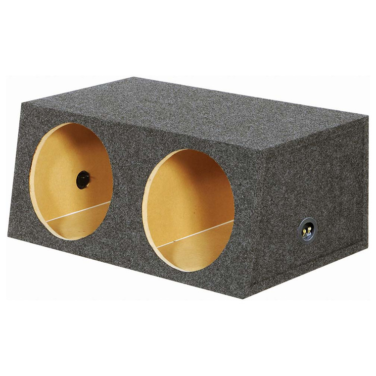 QPower (2) 12" Heavy Duty Angled Woofer Box - 1" MDF Construciton - QHDBASS12