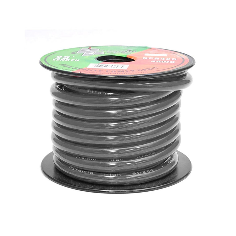 PYRAMID Power Wire 4 Gauge 25 Foot - Black - RPB425