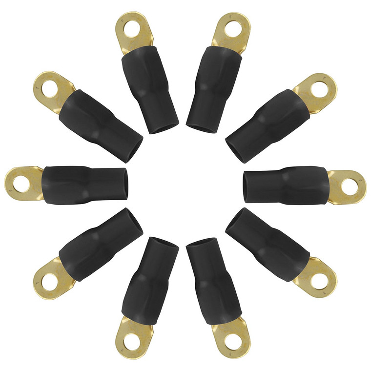 XScorpion Ring Terminal 1/0ga. - Black (10 pack) - RT0B