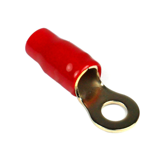 RING TERMINAL 4GA. 10PCS. GOLD;RED SLEEVE;XSCORPION - RT4R