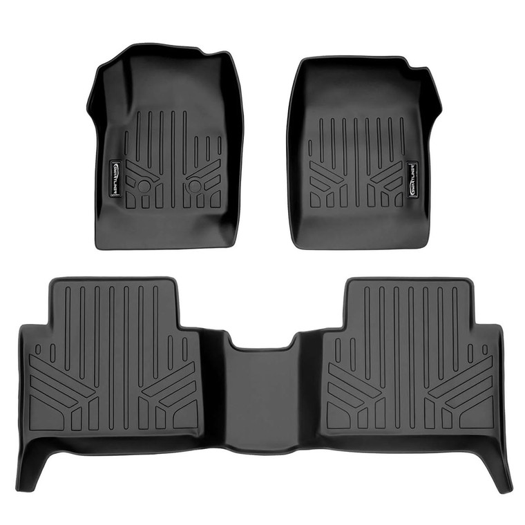 Smartliner Front/2nd Row Floor Liners '15-'22 Chevy Colorado Crew Cab/GMC Canyon Crew Cab (Black) - SA0164/B0164