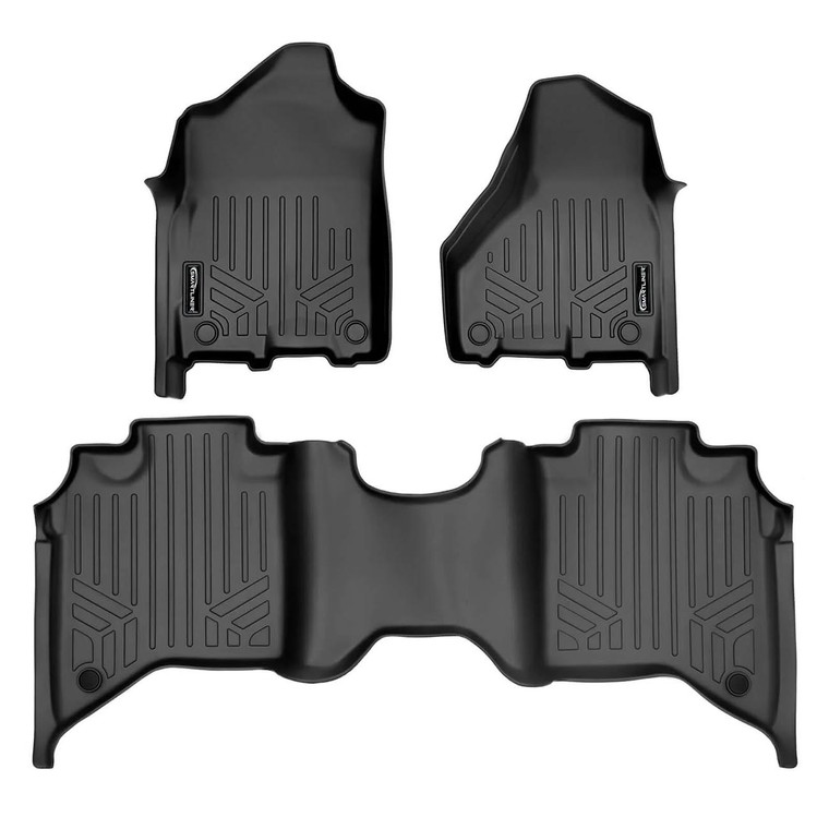 Smartliner Floor Liners Front/2nd Row 20192025 RAM 2500/3500 Crew Cab (Black) - SA0450/B0450