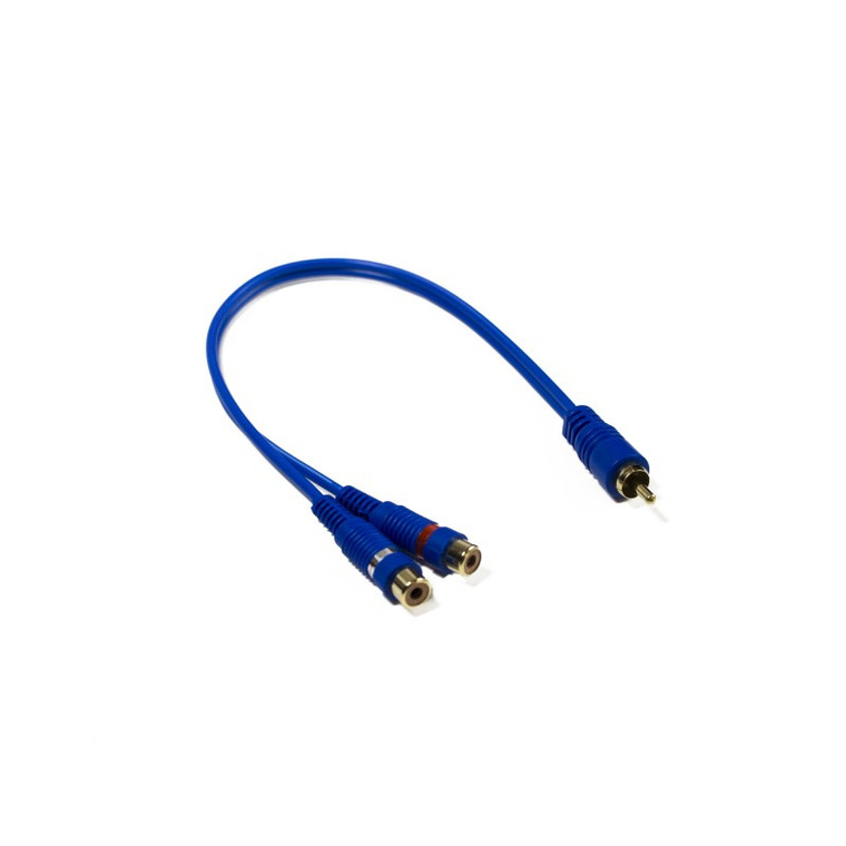 STINGER RCA Y 2F-1M BLUE INTERCONNECT (6") - SSIBY2F