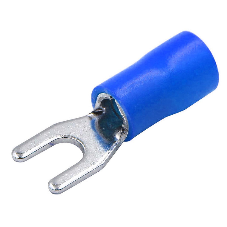 XScorpion Spade Terminals - #8 14/16ga. - Blue (100 pack) - ST8B