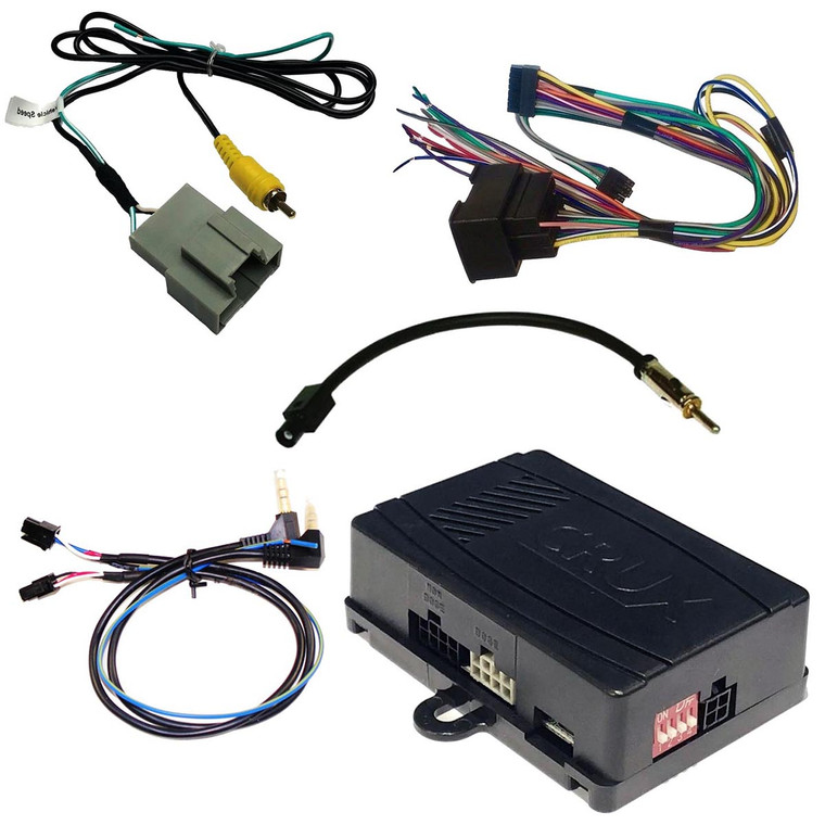 Crux Radio Replacement Interface with SWC and factory RVC Retention for 10-17 GM LAN 29 Bit Vehicl - SWRGM-49N