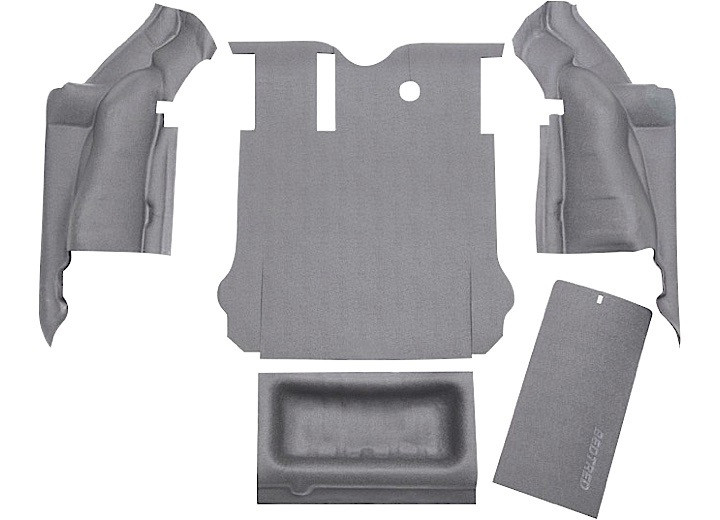 BedRug - 0710 Wrangler Jk 5pc Carpet Cargo Kit Grey Bedrug W/tailgate And Tubliner - BRJK07R2