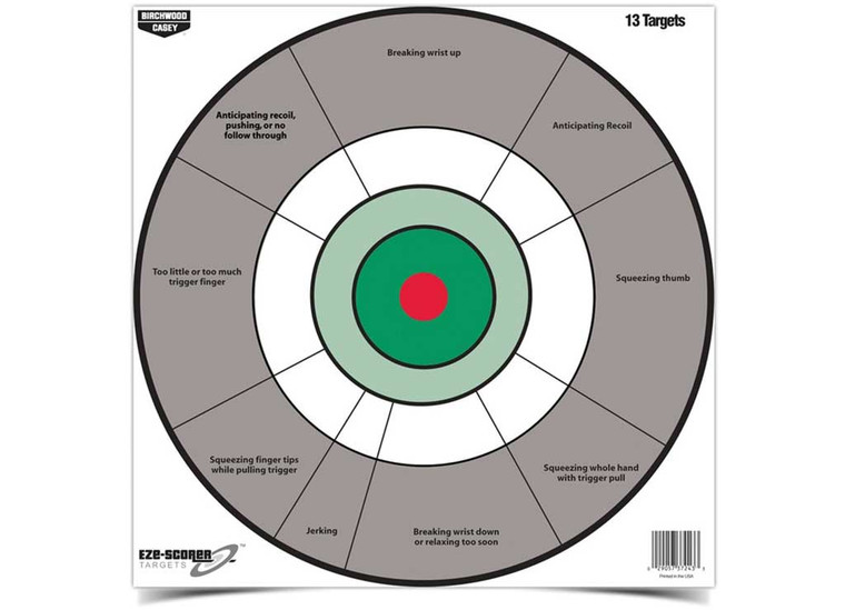Birchwood Casey - Ezescorer 12in Handgun Trainer Target  13 Targets - BC-37245