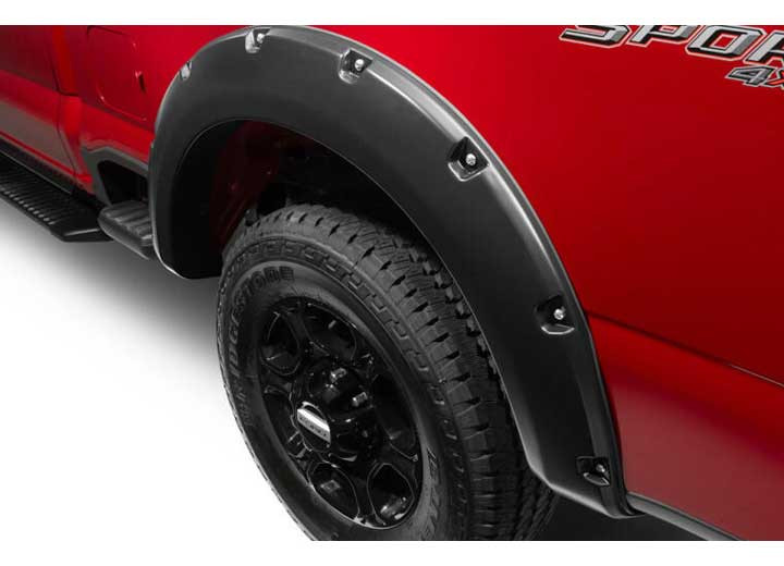 Bushwacker - 23c F250/f350 Super Duty Fender Flare Pocket Style 2pc Rear Smooth Blk - 20146-02