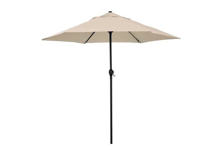 California Umbrella - Eco Series 9ft Crank Lift Push Tilt Steel Market Umbrella In Antique Beige Polyester - ECO906D709-P22