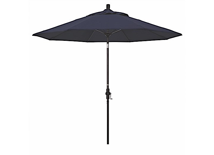 California Umbrella - Sun Master Series 9ft Alum/fiberglass Crank Collar Tilt Market Umbrella In Navy Blue Sunbrella - GSCUF908117-5439