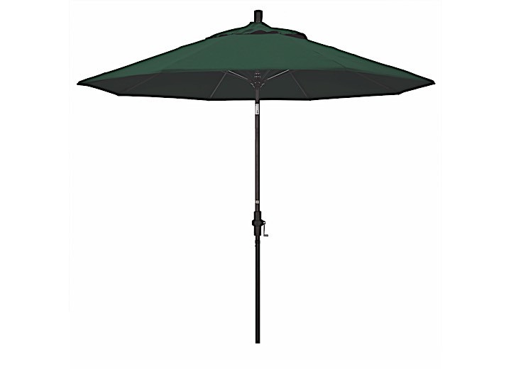 California Umbrella - Sun Master Series 9ft Alum/fiberglass Crank Collar Tilt Market Umbrella In Forest Green Sunbrella - GSCUF908117-5446