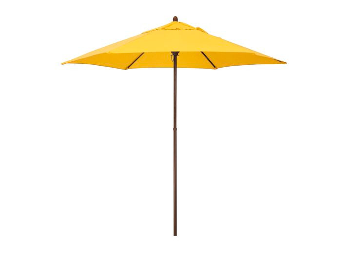 California Umbrella - Mow Series 9ft Push Open Pin Stop No Tilt Steel Umbrella In Yellow Polyester - MOW906202-P57