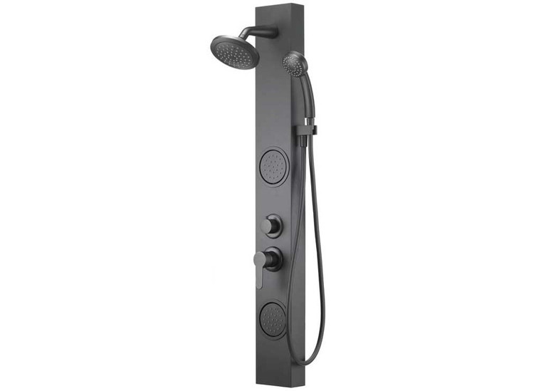 Dura Faucet - Rv Shower Panel Column System  Matte Black - DF-SA914-MB
