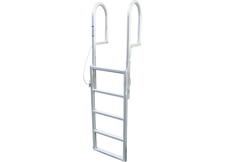 Extreme Max - Premium Alum Sliding Retract Dock Ladder For Pool Lake Hot Tub 5step Model W/extra Wide 18in Steps - 3005.3464