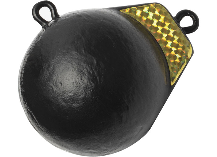 Extreme Max - 10 Lb. Cast Iron Downrigger Weight Ball With Fin Gold Flash - 3006.6888