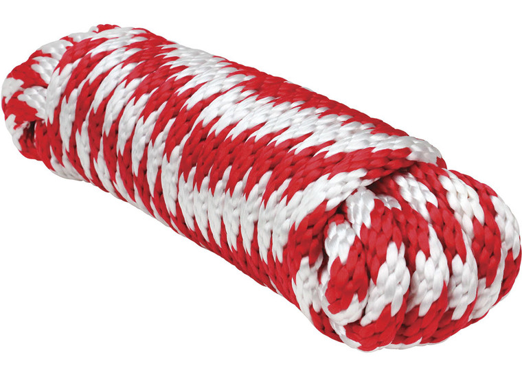 Extreme Max - Utility Rope 1/4x100' Red/white Solid Braid Mfp - 3008.0154