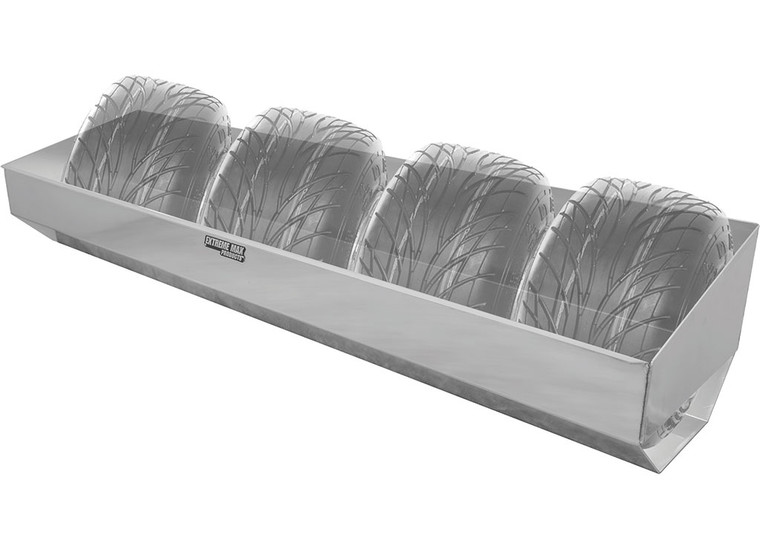 Extreme Max - Wallmount Alum Go Kart Tire Rack For Race Trailergarageshopenclosed Trailertoy Hauler Silver - 5001.6569