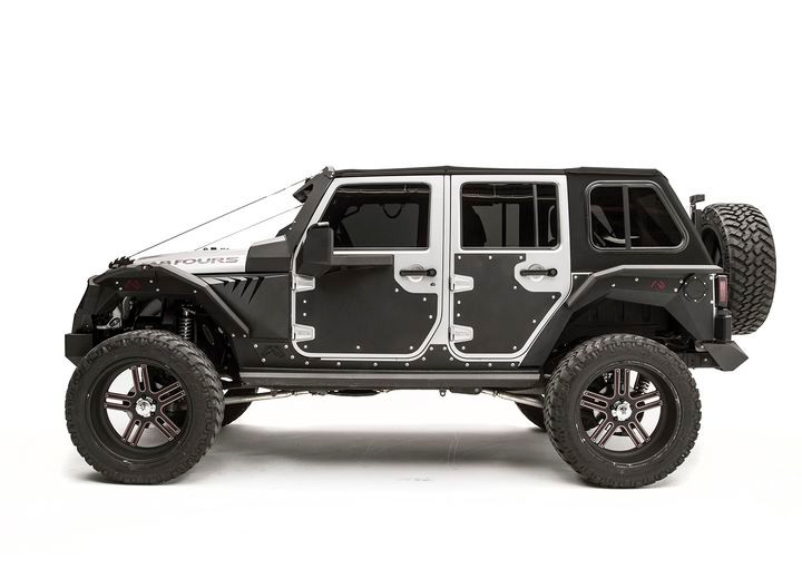 Fab Fours - 0718 Jeep Jk Unlimited Rear Door Skin Matte Black - JK3002-1