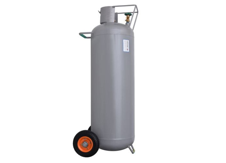 Flame King - 100lb Horizontal & Vertical Propane Cylinder W/pol W/wheels - YSN100HOGA