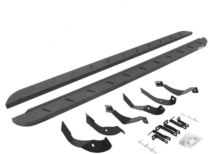 Go Rhino - 1519 Silv/sierra 2500/3500 Crew 87in Rb10 Slim Line Running Boards Complete Set - 63405187ST