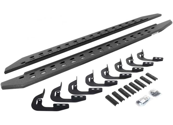 Go Rhino - 1418 Silv/sierra 1500 Dbl Cab 80in Rb20 Slim Line Running Boards Complete Set - 69405880ST