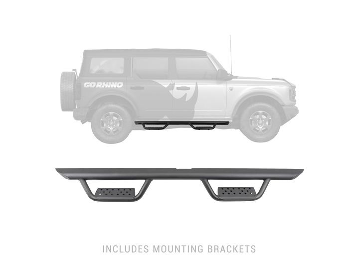 Go Rhino - 21c Bronco Dominator Extreme D2 Sidestepscomplete Kit:sidestep+brackets Textur - D24129T