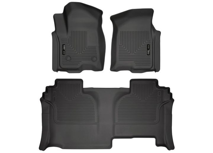 Husky Liner - 19c Silverado/sierra 1500 Double Cab Front & 2nd Seat Floor Liners Weatherbeater Series Black - 94031