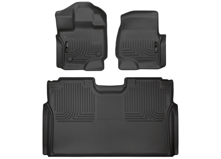 Husky Liner - 15c F150 Supercrew Front & 2nd Row Floor Liners Weatherbeater Series Black - 94041
