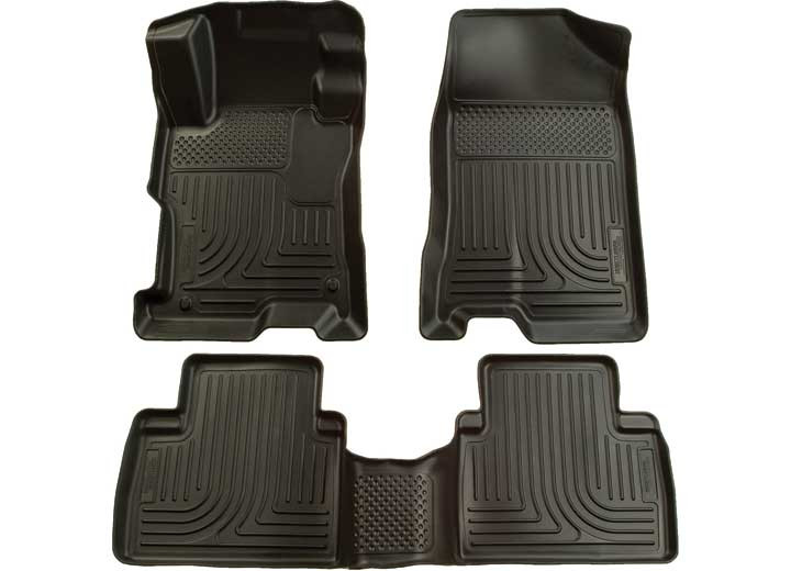 Husky Liner - 1213 Honda Civic Front & 2nd Seat Custom Molded Weatherbeater Floor Liners Black - 98441