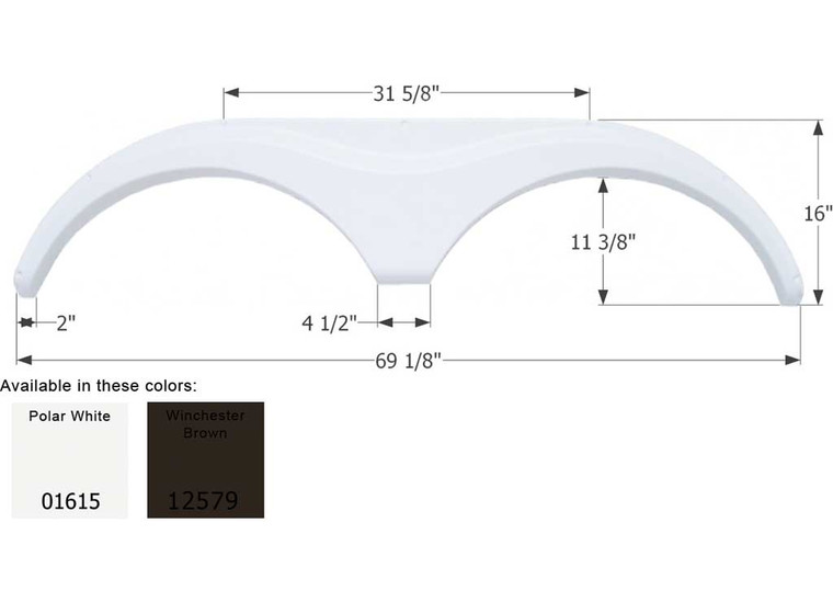 Icon Technologies Limited RV - Fender Skirt Tandem Heartland Fs763 Polar White - 1615
