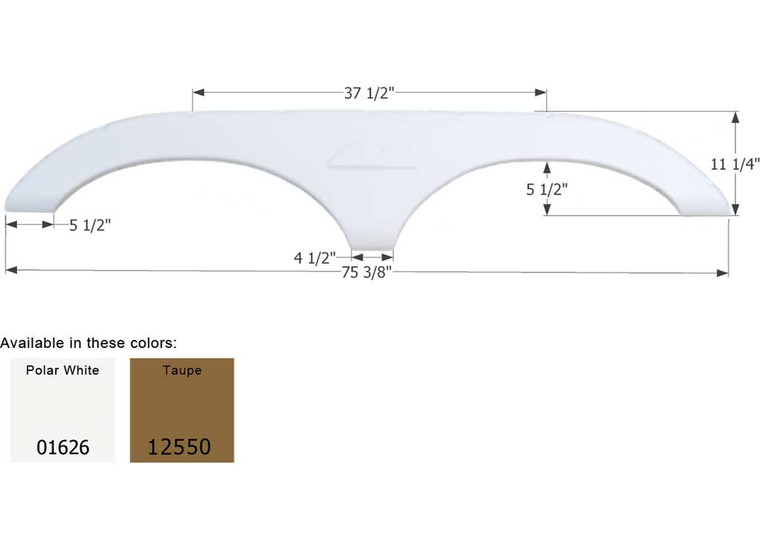 Icon Technologies Limited RV - Fender Skirt Tandem Keystone Fs772 Polar White - 1626