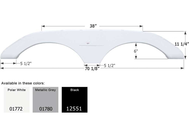 Icon Technologies Limited RV - Fender Skirt Tandem Keystone Fs1772 Metallic Grey - 1780