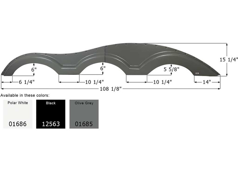 Icon Technologies Limited RV - Fender Skirt Triple Keystone Fs1000 Black Lh - 12563