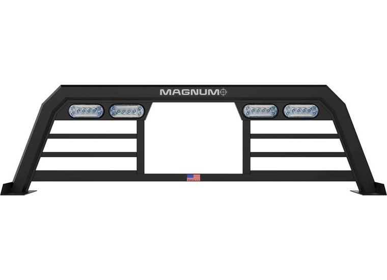 Magnum Truck Racks - 1719 F250/f350 Sd Low Pro Window Cut Headache Rack/bars/lights Matte Black - 217LPBRC1NB