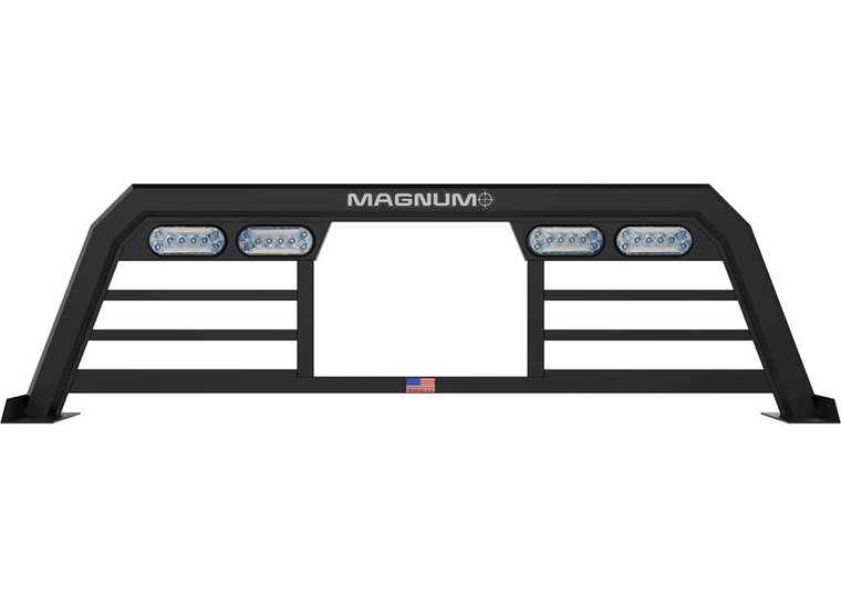 Magnum Truck Racks - 23c F250/f350 Sd Headache Rack Low Pro Standard Bar W/window Cutout/lights/tonneau Feet - 223LPBRL1TB